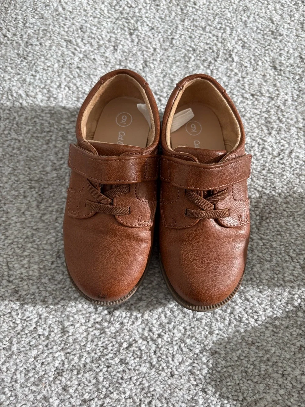 Cat & Jack Toddler Brown Velcro Dress Shoes - Size 9T